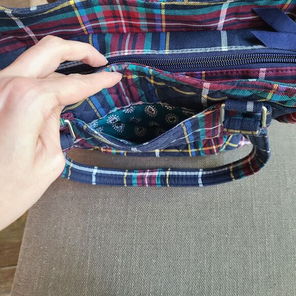 New Vera Bradley Glenna Satchel Quilted Handbag Tartan Plaid Purse Tote - Picture 7 of 11